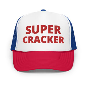 SUPER CRACKER Red White and Blue Embroidered Trucker Hat
