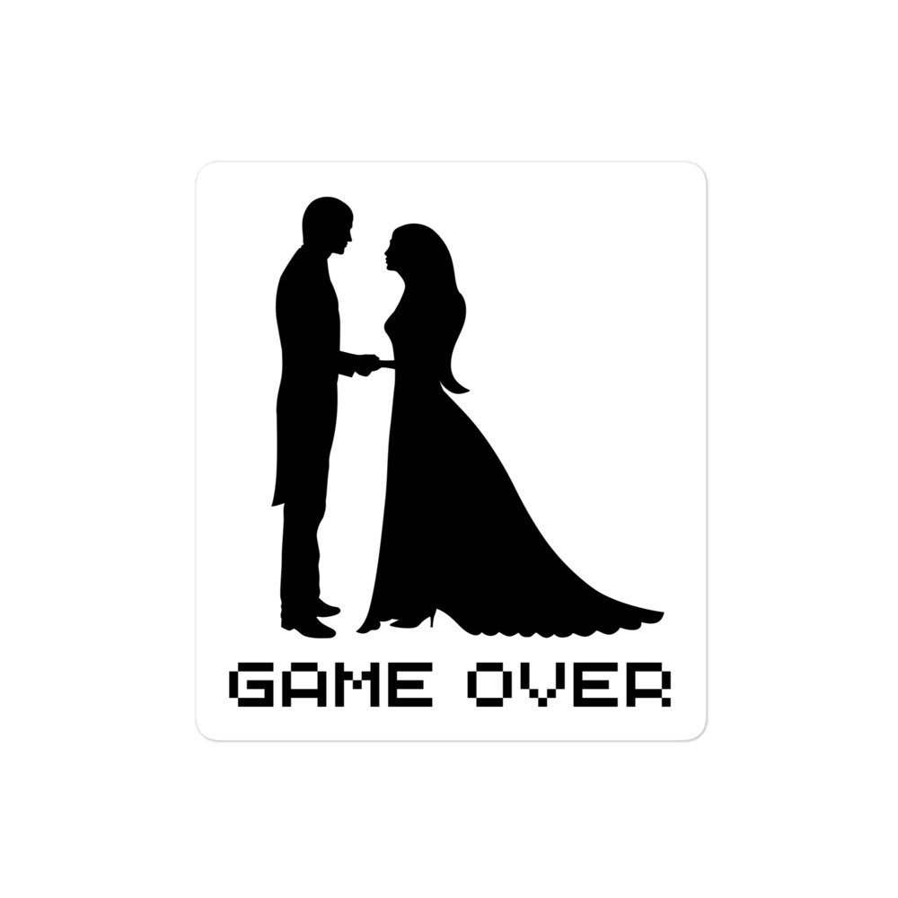 Game Over - Funny Marriage Sticker for Sale by Qkibrat