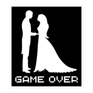 Wedding equals GAME OVER (Groom and Bride) sticker