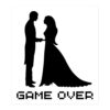 Wedding equals GAME OVER (Groom and Bride) funny sticker
