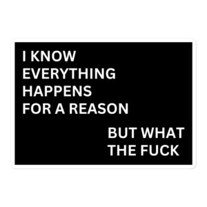 I Know Everything Happens For A Reason But What The Fuck sticker