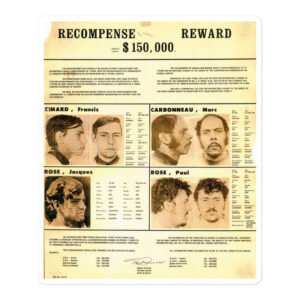 FLQ La Crise d'Octobre - Affiche des Recherchés sticker