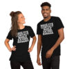 MAKE EYE CONTACT WHILE EATING BANANA Unisex t-shirt (White Font)