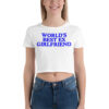 WORLD'S BEST EX GIRLFRIEND Crop Top Shirt (in blue letters)