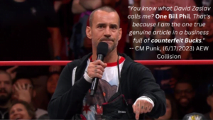 CM Punk counterfeit Bucks promo aew