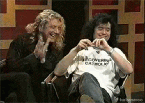 Led Zeppelin Jimmy Page RECOVERING CATHOLIC t-shirt