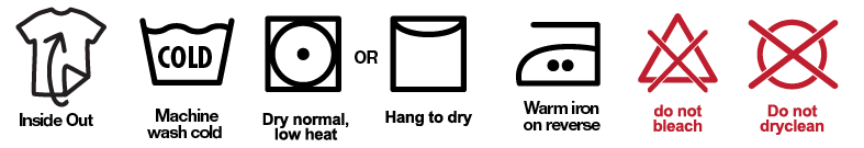 PYGear.com clothing care symbols