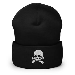 Heavy Metal Skull Cuffed Beanie (Embroidered)