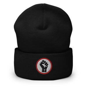 BLACK POWER - BLACK FIST Cuffed Beanie (Embroidered)