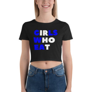 Dani Speegle GIRLS WHO EAT (in white and blue letters) Crop Top
