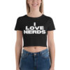 I LOVE NERDS Black Crop Top
