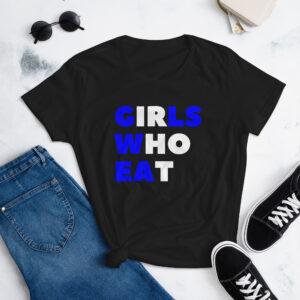 Dani Speegle GIRLS WHO EAT (in white and blue letters) Women's T-Shirt