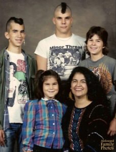 Punk rock kids family photo