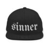 SINNER Embroidered Flat Brim Hat