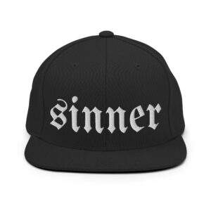 SINNER Embroidered Flat Brim Hat