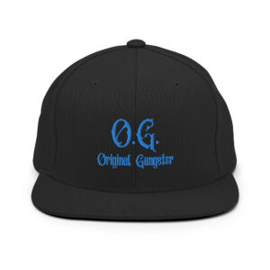 O.G. Original Gangster (in royal blue letters) Flat Brim Hat