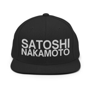 SATOSHI NAKAMOTO Flat Brim Hat (Embroidered)