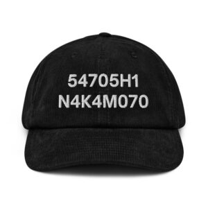 54705H1 N4K4M070 (Satoshi Nakamoto) Corduroy hat