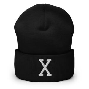 X - Straight Edge Embroidered Beanie