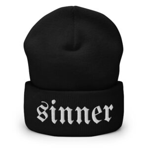 SINNER Embroidered Cuffed Beanie