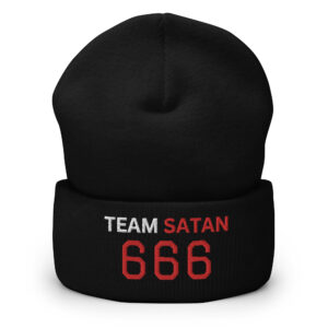 TEAM SATAN 666 Cuffed Beanie (Embroidered)