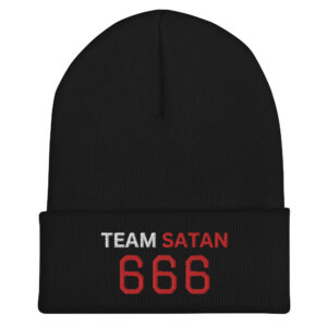 Alternative view of TEAM SATAN 666 Cuffed Beanie (Embroidered)