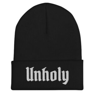 Alternative view of UNHOLY Cuffed Beanie (Embroidered)