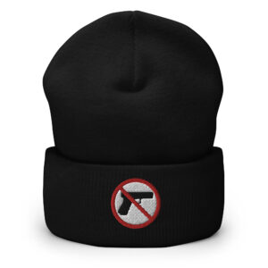 NO GUN SYMBOL - Anti-Gun Embroidered Beanie