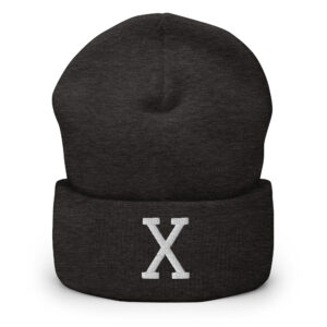 Alternative view of X - Straight Edge Embroidered Beanie