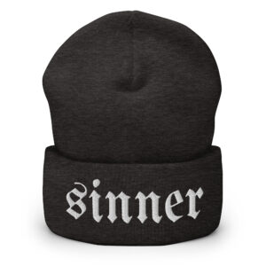 Alternative view of SINNER Embroidered Cuffed Beanie