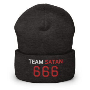 TEAM SATAN 666 Cuffed Beanie (Embroidered) - Image 4