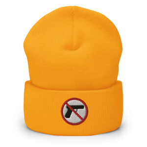 NO GUN SYMBOL - Anti-Gun Embroidered Beanie - Image 5