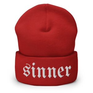 SINNER Embroidered Cuffed Beanie - Image 3
