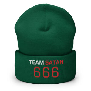 TEAM SATAN 666 Cuffed Beanie (Embroidered) - Image 5