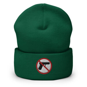 NO GUN SYMBOL - Anti-Gun Embroidered Beanie - Image 4