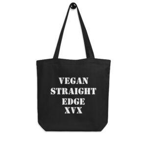 VEGAN STRAIGHT EDGE XVX Eco Tote Bag (Black)