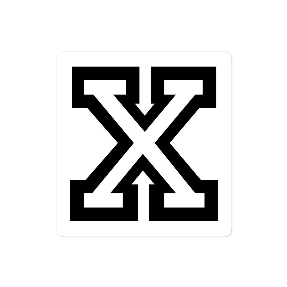 Straight Edge Big X Sticker (White) - PYGear.com