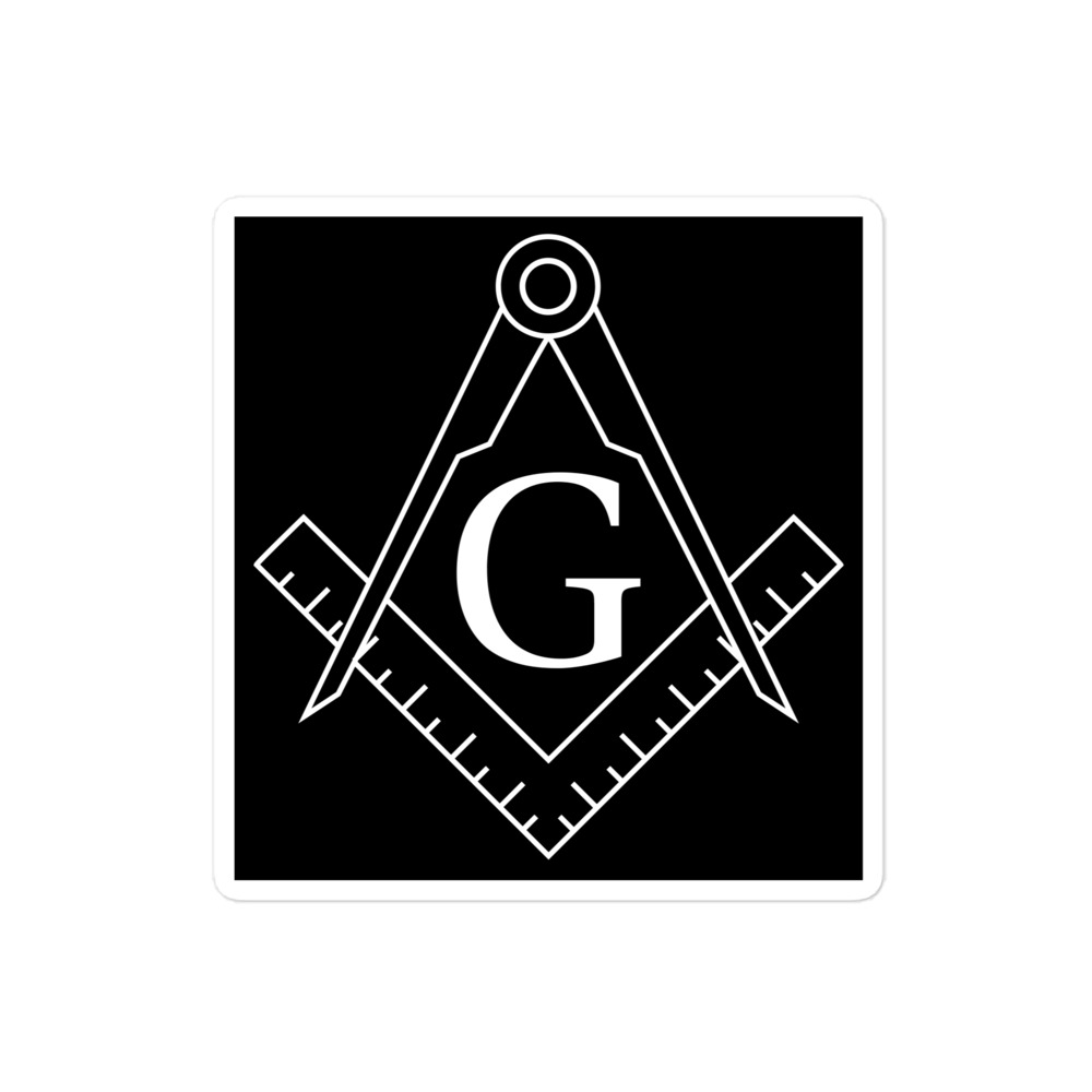 Freemasonry Square & Compass logo Black sticker - PYGear.com