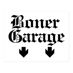 BONER GARAGE Sticker | Goth Lettering
