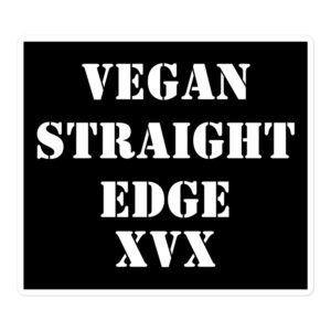 VEGAN STRAIGHT EDGE XVX Sticker (Black)