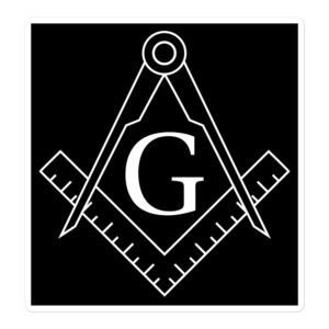 Freemasonry Square & Compass logo Black sticker