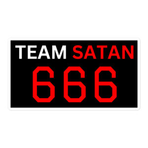 TEAM SATAN 666 (Red & White) Sticker