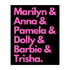 MARILYN ANNA PAMELA DOLLY BARBIE TRISHA Sticker
