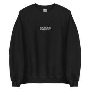 SATOSHI NAKAMOTO EMBROIDERED UNISEX SWEATSHIRT