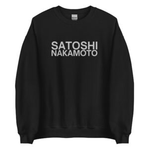 SATOSHI NAKAMOTO X-LARGE EMBROIDERED UNISEX SWEATSHIRT