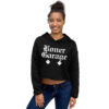 BONER GARAGE Crop Hoodie | Goth Lettering 2 Down Arrows