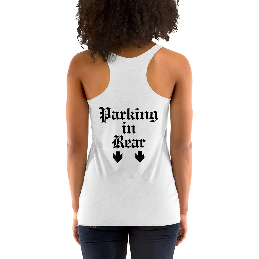 BONER GARAGE + PARKING IN REAR Women’s Tank Top (FRONT + BACK) - Image 8