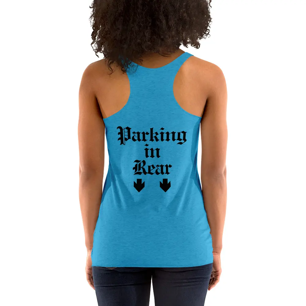 BONER GARAGE + PARKING IN REAR Women’s Tank Top (FRONT + BACK) - Image 7