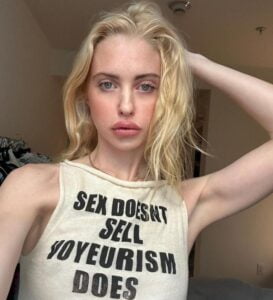 Chloe Cherry shirt SEX DOESN'T SELL VOYEURISM DOES