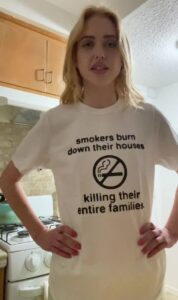 Chloe Cherry smokers joke t-shirt